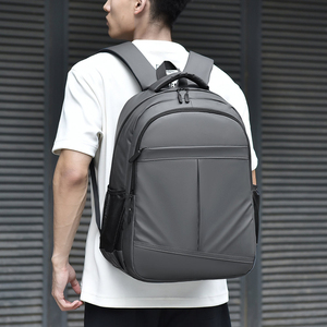 Minimalist PU <b>Laptop</b> <b>Backpack</b> Large Capacity Water Resistant Unisex Softback with Zipper Closure and Shoulder Straps - Product Image 5