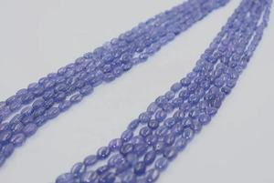 5 Brins Naturel Tanzanite Pierre Perles Collier Lisse Forme Ovale Véritable Tanzanite Bijoux - Product Image 4