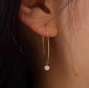 Pendientes Minimalistas de Oro Sólido de 14K con Diamantes Cultivados en Laboratorio, 2 Piedras Flotantes de 0.40ct con Engaste de Puntas, Certificados por IGI, Joyería con Dijes de Diamantes - Product Image 4