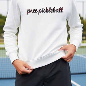 Sweat-shirt unisexe à col rond pour pickleball, manches longues, protection solaire, régulation thermique, évacuation de l'humidité, vêtements de sport d'été - Product Image 4
