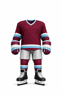 Men's Ice Hockey Jersey Uniform Set Striped V-Neck Full Sleeve Moisture Wicking Polyester Adult Winter <b>Sport</b> <b>Apparel</b> - Product Image 1