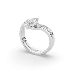 Bague de Fiançailles Légère en Or 14K avec Diamant de Laboratoire 1,08 Carat Taille Marquise Style Unique pour Femme - Vente en Gros Direct Usine - Product Image 5