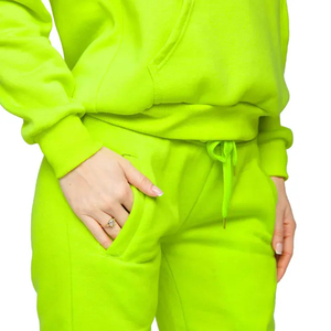 Women's Winter Hooded Tracksuits Cropped Pullover <b>Set</b> Customizable Regular Fit Distressed Acid Wash Solid 100% Cotton <b>Jogger</b> - Product Image 5