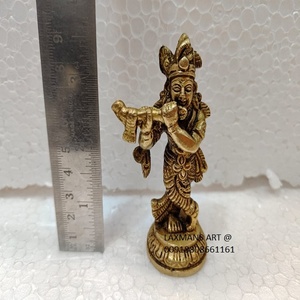 รูปปั้นพระกฤษณะทองเหลืองขนาดเล็กรูปปั้นพระพิฆเนศทองเหลืองขนาดเล็กรูปปั้นทองเหลืองขนาดเล็กแกะสลักจากอินเดียรูปปั้นขนาดเล็ก - Product Image 2