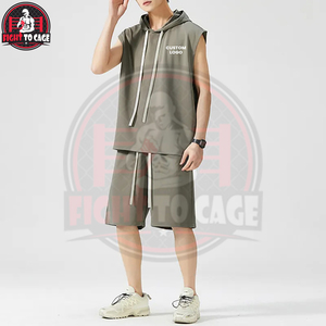 Ropa Deportiva Ligera de Otoño para Fisicoculturismo, Absorbente de Humedad, para Gimnasio, Correr, Uso Casual, Sudaderas sin Mangas, Pantalones Cortos - Product Image 2