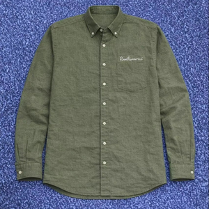 Custom Printed Men's Casual V-Neck Button-Down Shirt 100% Cotton Long Sleeve Regular Fit Breathable Eco-Friendly Quick Dry - Product Image 1