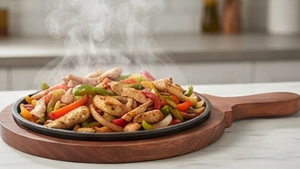 Plat chauffant en métal noir de qualité supérieure, style restaurant, pour servir les steaks, les plats grillés au barbecue et présenter les aliments chauds. - Product Image 3