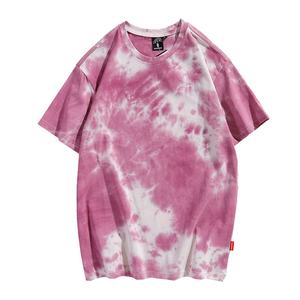 T-shirt à manches courtes pour homme, col rond, tie-dye, surdimensionné, 100% coton jersey, haut tricoté décontracté - Product Image 1