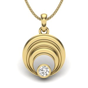 Collar con Colgante Circular Moderno de Oro de 14k al por Mayor, Fabricante Personalizado, Joyería con Diamantes Cultivados en Laboratorio VVS1 con Engaste de Bisel - Product Image 1