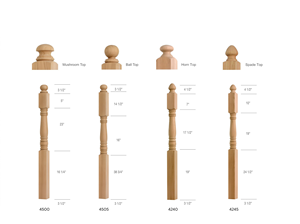 Columnas Decorativas de Madera de Álamo, Pilares, Postes de Escalera, Postes de Material Mixto, Diseño Contemporáneo para Escaleras - Product Image 2