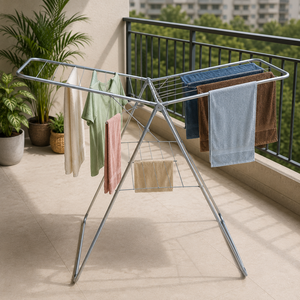 Heavy Duty Foldable Iron Clothes Drying Rack Indoor Outdoor Laundry Stand Space Saving Garment Dryer Rack Home Balcony Organizer - Product Image 4