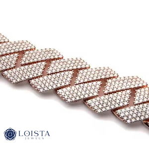 สร้อยคอแบบ Cuban Link ชุบทองประดับเพชร IGI Certified Lab Grown Diamond สไตล์ฮิปฮอปสำหรับผู้ชาย - Product Image 3