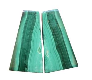 Malaquita Natural única, cabujón de lujo, piedras preciosas sueltas, par, muy atractivo - Product Image 2