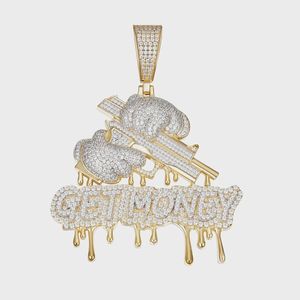 Pendentif Goutte d'Eau avec Lettre Personnalisée en Moissanite VVS, Pendentif Hip Hop Entièrement Sertie de Pierres, en Argent 925 pour Hommes - Product Image 3