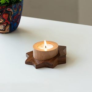 Wooden <b>Tea</b> <b>Light</b> Holder for Home Decoration Handcrafted Decorative Candle Stand - Product Image 5