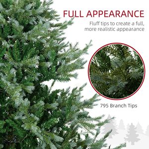Albero di Natale Artificiale da 1,8 m con 795 Rami Facilmente Modellabili, Base in Acciaio ad Apertura Automatica, Forma Larga - Decorazione Natalizia - Product Image 4