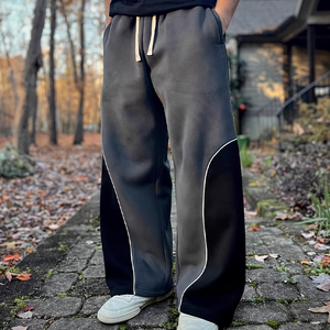 Pantalones Deportivos Holgados Nesta, Corte Holgado, Peso Medio, Poliéster Suave, Cintura Elástica, Bolsillos Laterales, Diseño Color Block, Pantalones Hip Hop para Hombre - Product Image 2
