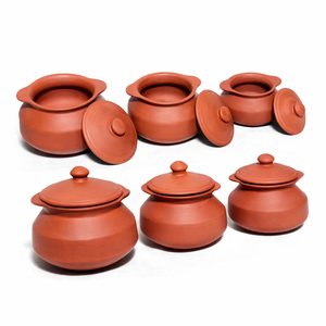 Juego de Ollas de Barro Terracota Ecológicas, Saludables, Antiadherentes, Antideslizantes y Resistentes a la Oxidación para Cocina de Gas (Juego de 3 Tapas) Nuevo Diseño Estilo Campestre - Product Image 2