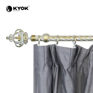 KYOK豪华价格实惠且易于安装的窗帘五金水晶窗帘杆金属杆带配件