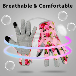 Meilleur Prix Nouveauté Gants de Jardinage Imprimés Floraux pour Femmes, Paume Douce, Poignet Élastique, pour Plantation en Extérieur - Product Image 6