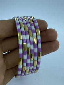 Smart Jewelry Eco-Friendly Hand-painted Full Design Customized Unique Stylish Resin Seed Beads Rose Gold <b>Bangle</b> <b>Bracelet</b> Small - Product Image 4