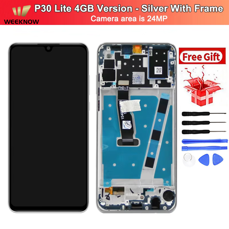 For P30 lite Nova 4e 24MP Silver Frame