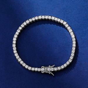 ใหม่ S925 เงินแท้ 3-Cent Diamond Moissanite สร้อยข้อมือมินิมอลลิสต์, หรูหราเบาๆ, นิช, ไฮเอนด์, ทำด้วยมือ, เครื่องประดับงานแต่งงาน - Product Image 1