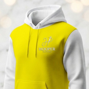Sudaderas de Alta Calidad en Color Amarillo-Blanco, Diseño y Tela Personalizables, Sudadera Urbana Sostenible en Venta, Opción de Personalizar con Logotipo - Product Image 1