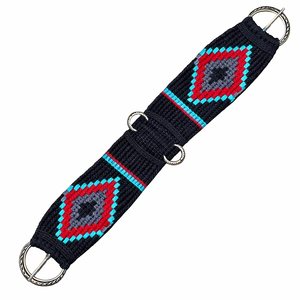 EQUIPRO - Arnés de Lana y Cuero para Caballo, Ajustable con Anillas Metálicas, Personalizable, Diseño Estampado en Negro, Rojo y Azul - Product Image 1