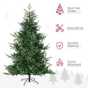 Albero di Natale Artificiale 210 cm con Apertura Automatica, Rami Facili da Modellare, Base in Acciaio e Luci LED Verdi in PE PVC, Decorazione Natalizia - Product Image 4