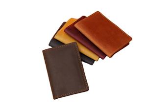 Estuche clásico para tarjetas de cuero genuino con logotipo personalizado, billetera delgada para negocios, tarjetero para identificación bancaria, tarjetero de crédito, 2017 - Product Image 2