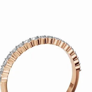 Graceful Radiance Stackable 18K Rose Gold Lab Grown Diamond <b>Ring</b> for Women 17 Stones Luxury IGI Certified - Product Image 3