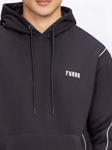 Ensemble de sweat-shirts à capuche noirs pour hommes, couleur unie, tissu en molleton français respirant, vêtements décontractés pour l'automne - Product Image 4