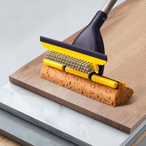 Serpillère à double tête en éponge pour usage domestique et commercial, nettoyage des sols en carrelage dans la salle de bain et le garage, manche télescopique, raclette - Product Image 2