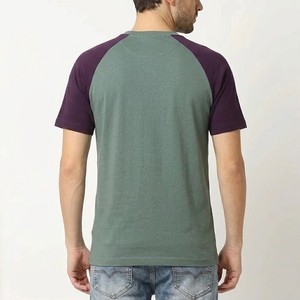 Men <b>Raglan</b> Sleeve T Shirt Premium Cotton Breathable Soft Fabric Short Sleeve Crew Neck Casual Two Tone Summer Tee <b>Top</b> Stylish - Product Image 2