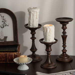 Nuevo Candelabro de Madera de Nogal con Patas Altas, Elegante Portavelas de Madera Maciza de Estilo Retro para Uso Decorativo en el Hogar - Product Image 4