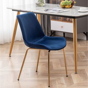 Set di 2 Sedie da Pranzo Moderne in Velluto Blu Aufurr - Product Image 2
