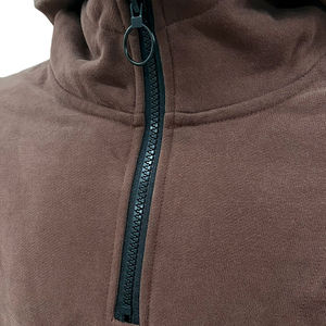 Hot Selling Men Wear Quarter Zip Hoodie Winter Embroidered Stonewashed Customized Men's Oversized Windproof Hoodie - Product Image 4