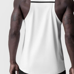 Débardeur côtelé pour homme avec logo personnalisé, séchage rapide, décontracté, sans manches, en tissu doux et respirant pour les sorties estivales à la plage - Product Image 5