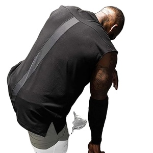 เสื้อยืดแขนกุดลำลองฤดูร้อนสำหรับผู้ชายและผู้หญิง แห้งเร็ว ผลิตจากโพลีเอสเตอร์ พิมพ์ลายเบาๆ คอกลม เสื้อกั๊กไหล่กว้าง - Product Image 1