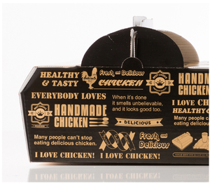Kraft Paper Self-Erecting <b>Square</b> Chicken Box Handle 200x200x92mm Four-Color Custom Logo Printing Food Packaging for Whole Fried - Product Image 6
