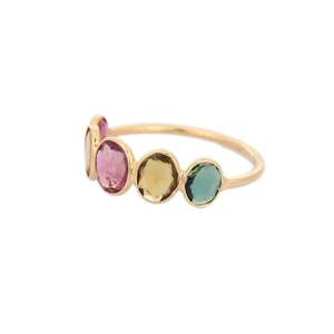18K Yellow <b>Gold</b> Natural <b>Opal</b> Wedding <b>Ring</b> for Women-Resizable Prong Setting Band - Product Image 3