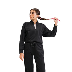 Ensemble de survêtement zippé pour femme de haute qualité, fournisseur OEM d'articles de sport, logo personnalisé, tenue de sport et décontractée pour femmes - Product Image 2