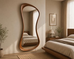 Modern Handmade Eco-Friendly Wooden Wall <b>Mirror</b> for Bedroom and Bathroom - Product Image 5