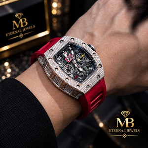 Reloj Cronógrafo Automático de Cuarzo de Lujo para Hombre, 41 mm, Esfera Analógica, Correa de Acero Inoxidable con Moissanita, Cristal de Zafiro, para Uso Diario - Product Image 3