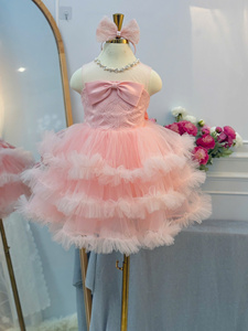 Vestido Maxi Casual para Niñas al por Mayor con Lazo 3D y Múltiples Capas, Estilo Halter, ODM para Toda Ocasión - Product Image 2