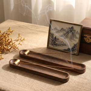 Natural Wooden Incense Holder Decorative Incense <b>Stick</b> Burner with Ash Catcher for Spiritual Meditation Room Decor - Product Image 5