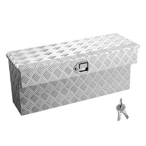 Cassetta Portautensili in Alluminio Resistente per Camion, in Materiale PC con Motivo Antiscivolo, Organizer con Serratura e Ruote - Product Image 1