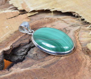 925 Sterling Silver Handmade Statement Pendant Fine Charms with Malachite Gemstone Jewelry <b>Gift</b> <b>for</b> <b>Her</b> <b>Unique</b> Malachite Pendant - Product Image 6