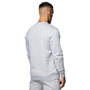 Customizable <b>Mens</b> Light <b>Grey</b> Crewneck <b>Sweatshirt</b> Casual Fleece Pullover Long Sleeve Winter Breathable Windproof Gymwear - Product Image 2